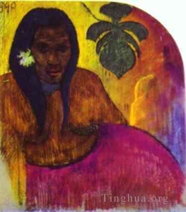 保罗·高更 的油画作品 -  《大溪地女人c》