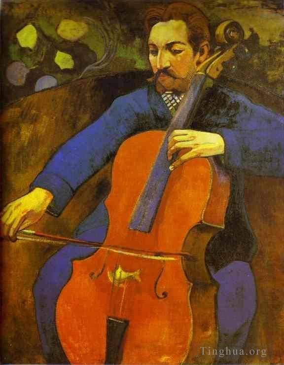 保罗·高更 的油画作品 -  《乌帕帕·谢克鲁德的大提琴家肖像》