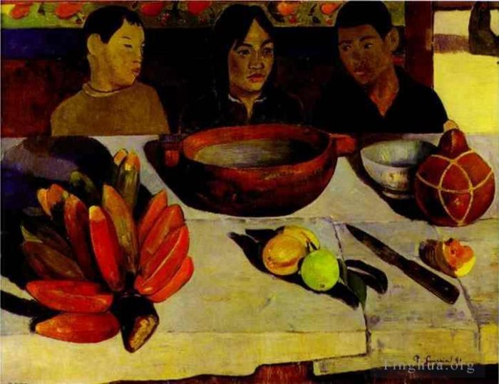 保罗·高更 的油画作品 -  《香蕉餐》
