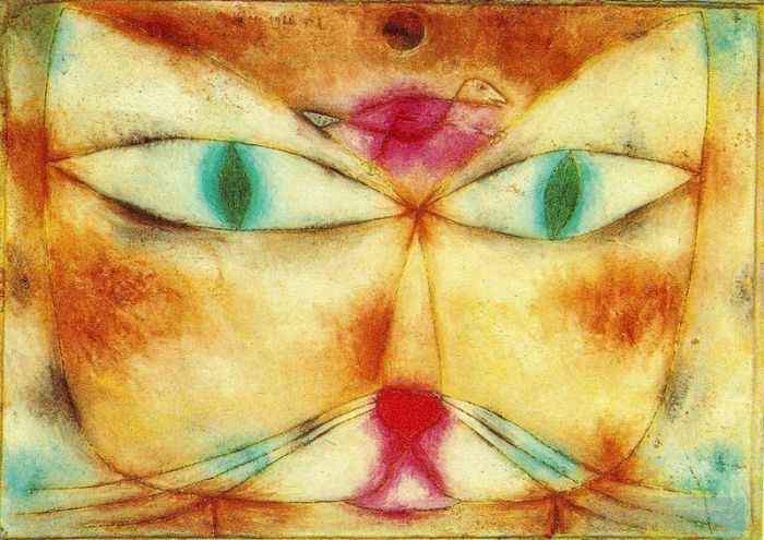 保罗·克利 的油画作品 -  《猫与鸟》