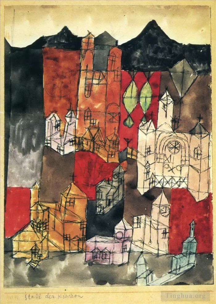 保罗·克利 的各类绘画作品 -  《教堂之城》
