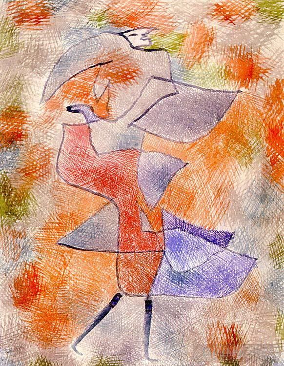 保罗·克利 的各类绘画作品 -  《秋风中的黛安娜》