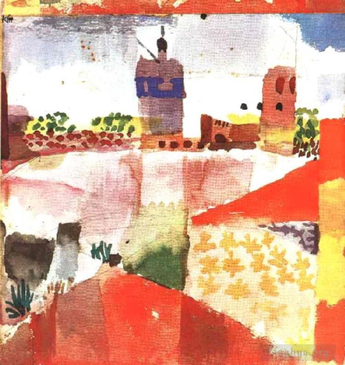 保罗·克利 的各类绘画作品 -  《哈马马特有清真寺》