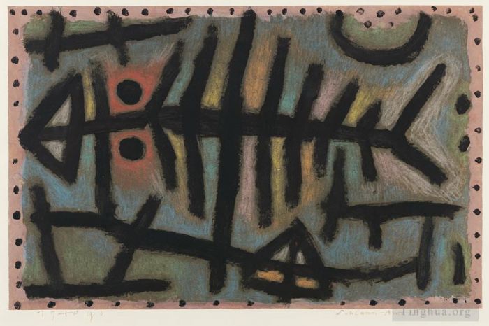 保罗·克利 的各类绘画作品 -  《乱七八糟的鱼》
