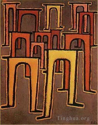保罗·克利 的各类绘画作品 -  《高架桥的革命》