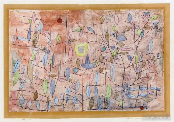 保罗·克利 的各类绘画作品 -  《稀疏的树叶》