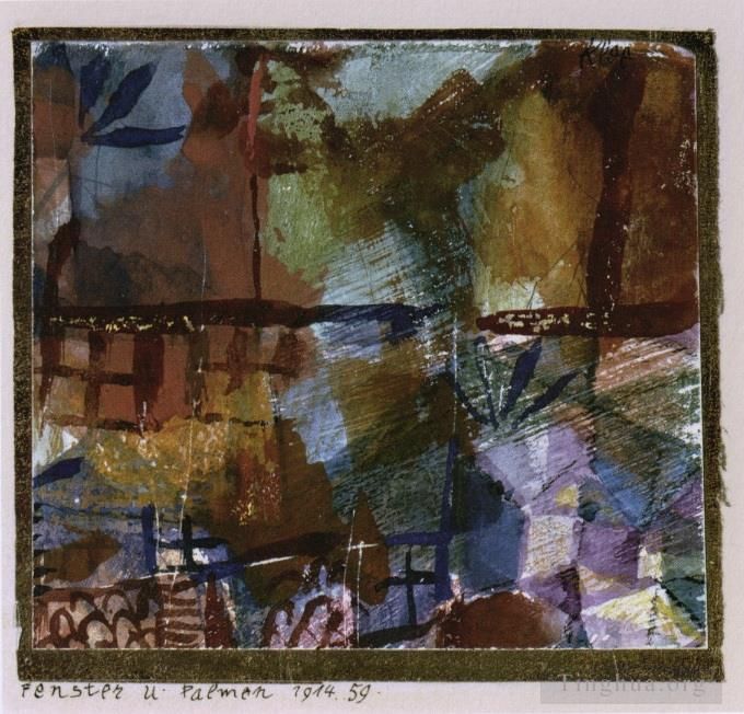 保罗·克利 的各类绘画作品 -  《窗户和棕榈树》
