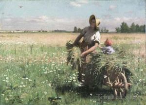 艺术家保罗·皮尔作品《草地百灵鸟,1887》