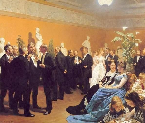 佩德·塞韦林·克罗 的油画作品 -  《1888,年博物馆之旅》