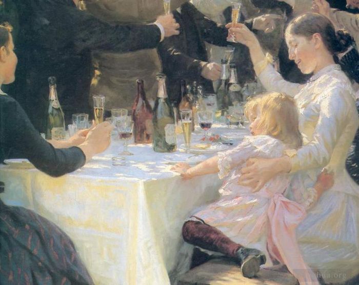 佩德·塞韦林·克罗 的油画作品 -  《嘻哈呼拉,1888》