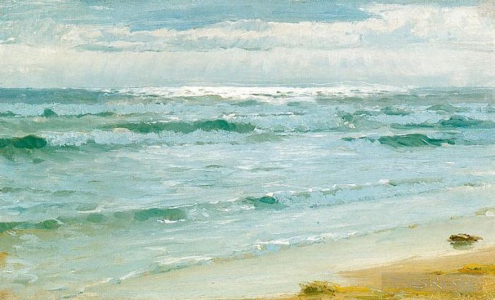 佩德·塞韦林·克罗 的油画作品 -  《Mar,en,Skagen,海景》