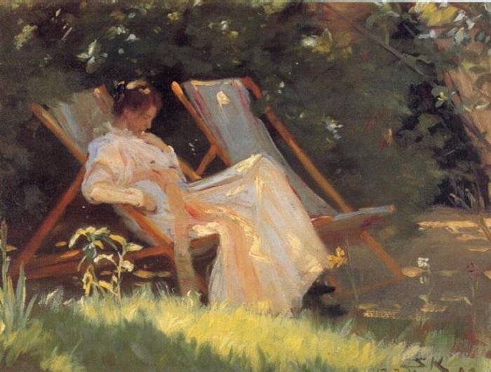 佩德·塞韦林·克罗 的油画作品 -  《花园里的玛丽,1893》