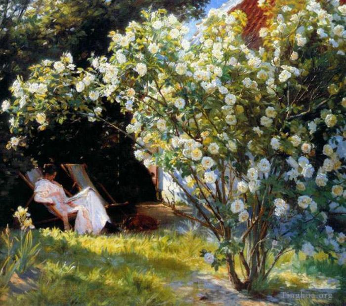 佩德·塞韦林·克罗 的油画作品 -  《玛丽花园》