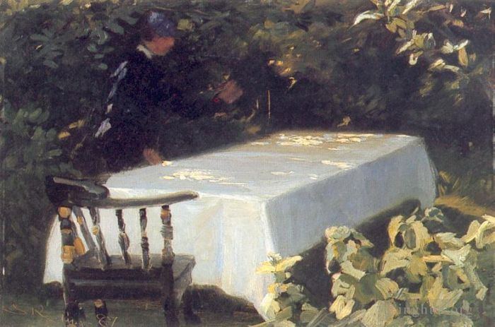 佩德·塞韦林·克罗 的油画作品 -  《花园梅萨,1887》