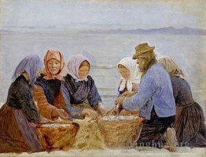 艺术家佩德·塞韦林·克罗作品《霍恩贝克的女人和渔民21875》