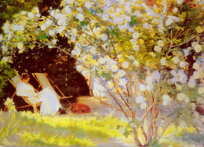 佩德·塞韦林·克罗 的油画作品 -  《PS,玫瑰》