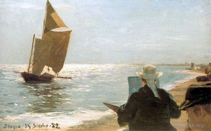 佩德·塞韦林·克罗 的油画作品 -  《普拉亚平托雷斯,1892》