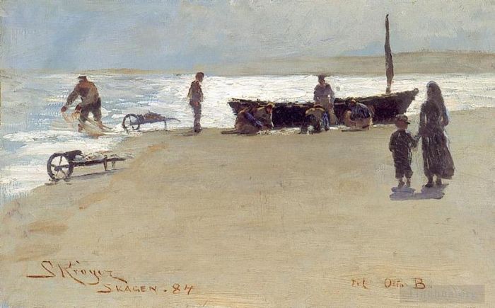 佩德·塞韦林·克罗 的油画作品 -  《斯卡恩,1884》