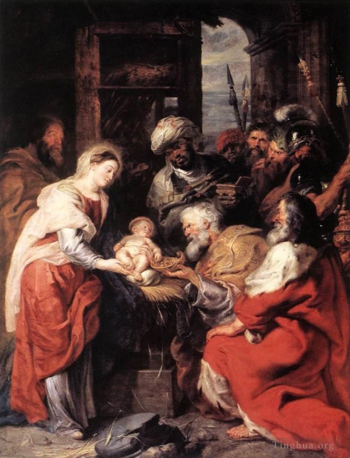 彼得·保罗·鲁本斯 的油画作品 -  《东方贤士的崇拜,1626》