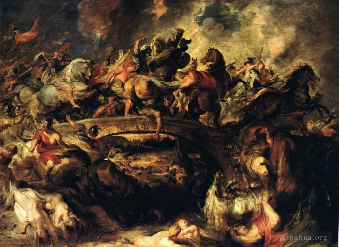 彼得·保罗·鲁本斯 的油画作品 -  《亚马逊人之战》