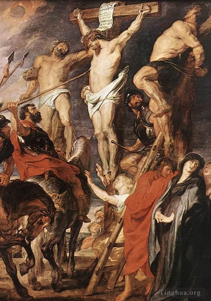 彼得·保罗·鲁本斯 的油画作品 -  《十字架上的基督在两个强盗之间》
