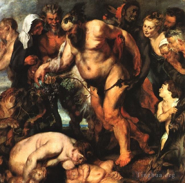 彼得·保罗·鲁本斯 的油画作品 -  《醉酒的西勒诺斯》