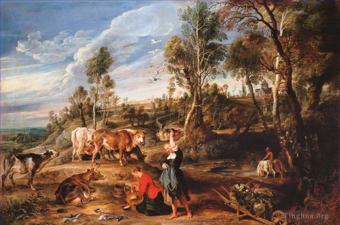 彼得·保罗·鲁本斯 的油画作品 -  《拉肯农场》