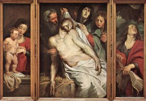 艺术家彼得·保罗·鲁本斯作品《哀悼基督》