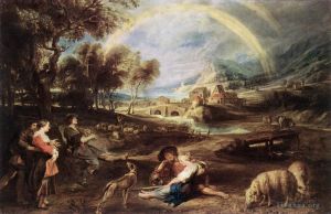 艺术家彼得·保罗·鲁本斯作品《有彩虹的风景,1632》