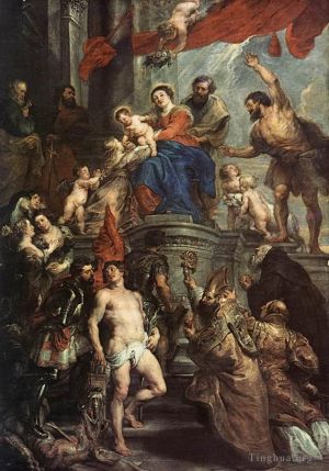 艺术家彼得·保罗·鲁本斯作品《麦当娜与孩子和圣徒登基》