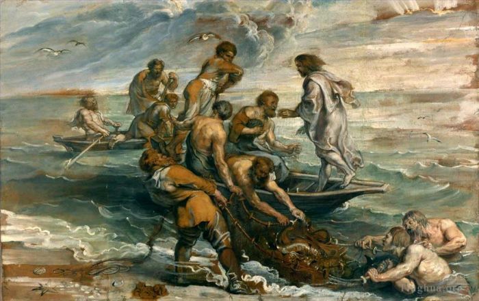 彼得·保罗·鲁本斯 的油画作品 -  《神奇的钓鱼》