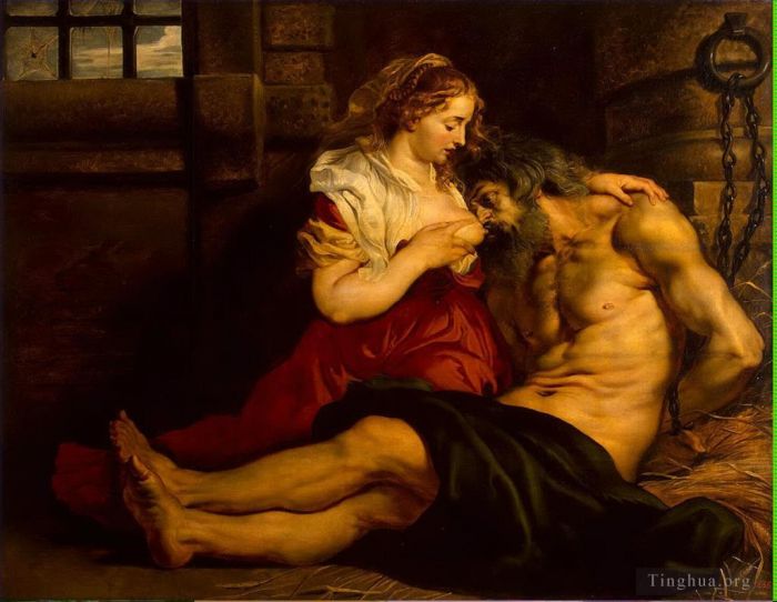 彼得·保罗·鲁本斯 的油画作品 -  《罗马慈善机构》