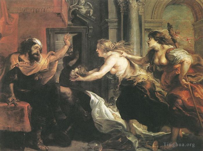 彼得·保罗·鲁本斯 的油画作品 -  《特柔斯与儿子伊提洛斯的头对峙》