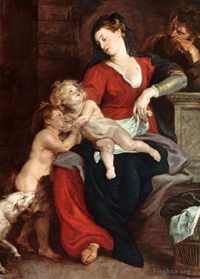 彼得·保罗·鲁本斯 的油画作品 -  《提着篮子的神圣家族》