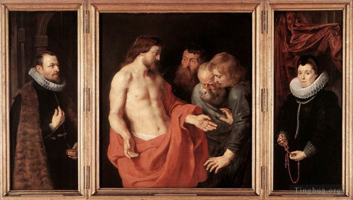 彼得·保罗·鲁本斯 的油画作品 -  《圣托马斯的怀疑》