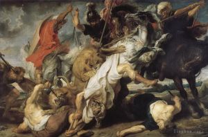 艺术家彼得·保罗·鲁本斯作品《狮子狩猎》