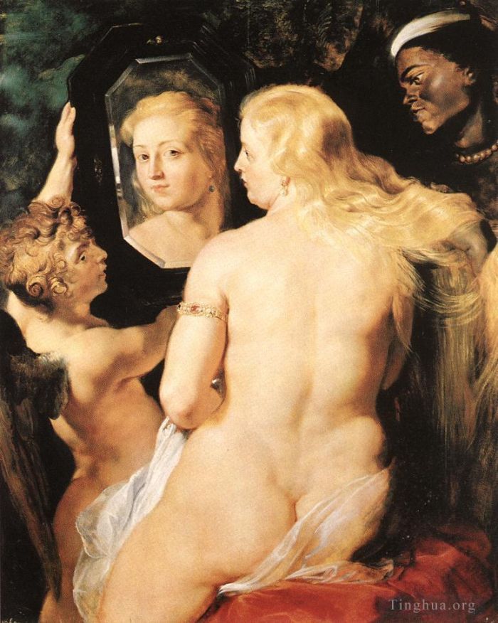 彼得·保罗·鲁本斯 的油画作品 -  《镜中的维纳斯》