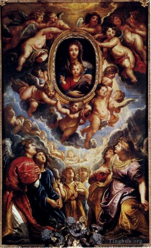 艺术家彼得·保罗·鲁本斯作品《天使崇拜的处女和孩子》