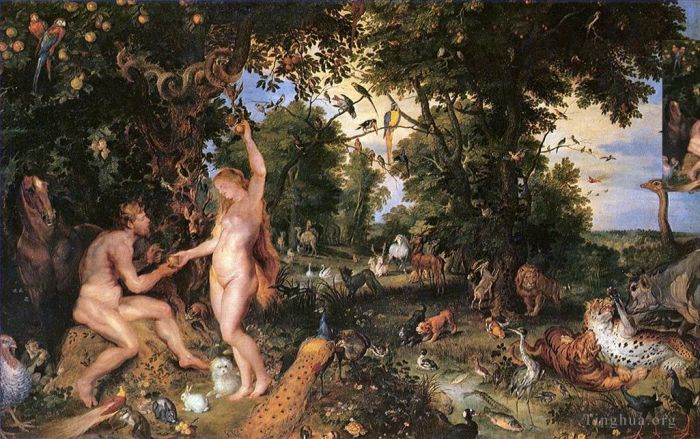 彼得·保罗·鲁本斯 的油画作品 -  《亚当和夏娃》