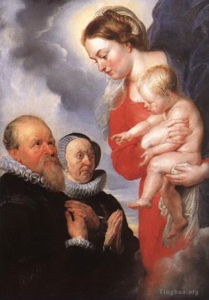艺术家彼得·保罗·鲁本斯作品《麦当娜和孩子与捐赠者亚历山大·古博和他的妻子安妮·安东尼》