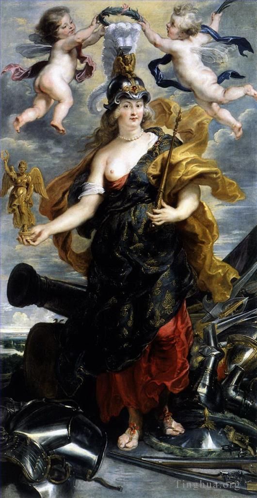 彼得·保罗·鲁本斯 的油画作品 -  《玛丽·德·梅迪西斯,饰,贝罗娜,1625》