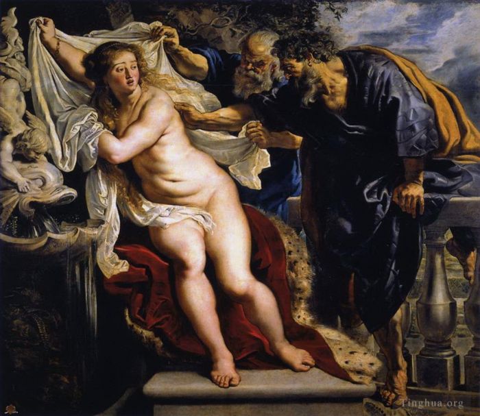 彼得·保罗·鲁本斯 的油画作品 -  《苏珊娜和老头,1610》