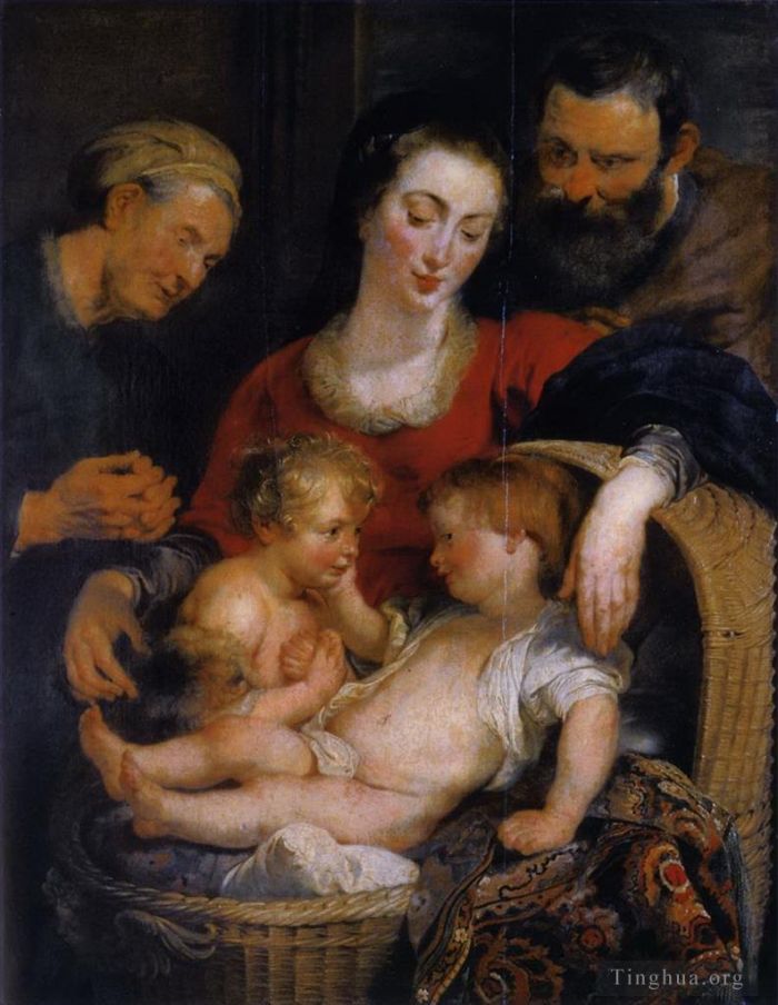 彼得·保罗·鲁本斯 的油画作品 -  《圣家族与圣伊丽莎白,1611》