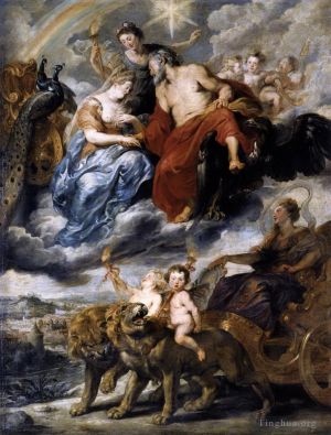 艺术家彼得·保罗·鲁本斯作品《国王与玛丽·德·美第奇于,11,月,9,日在里昂会面,1601625》