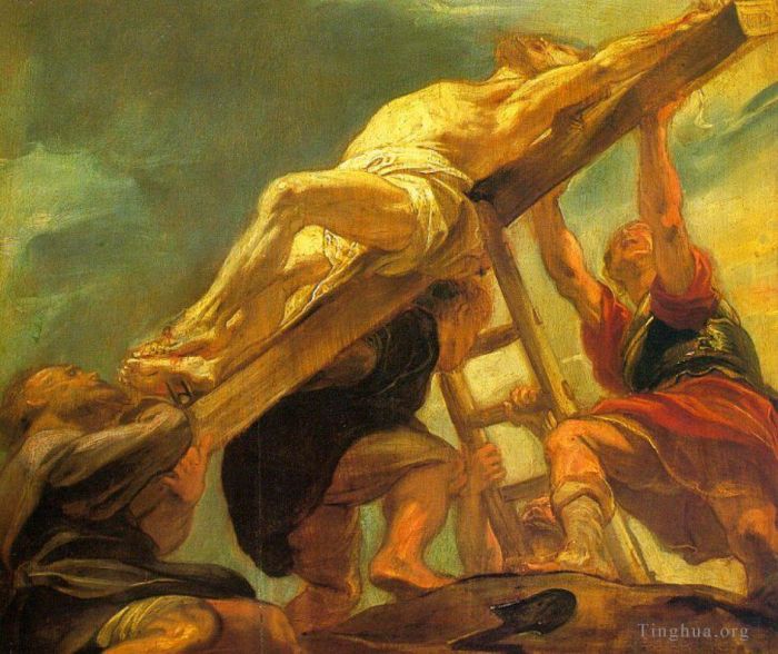 彼得·保罗·鲁本斯 的油画作品 -  《十字架的升起,1621》