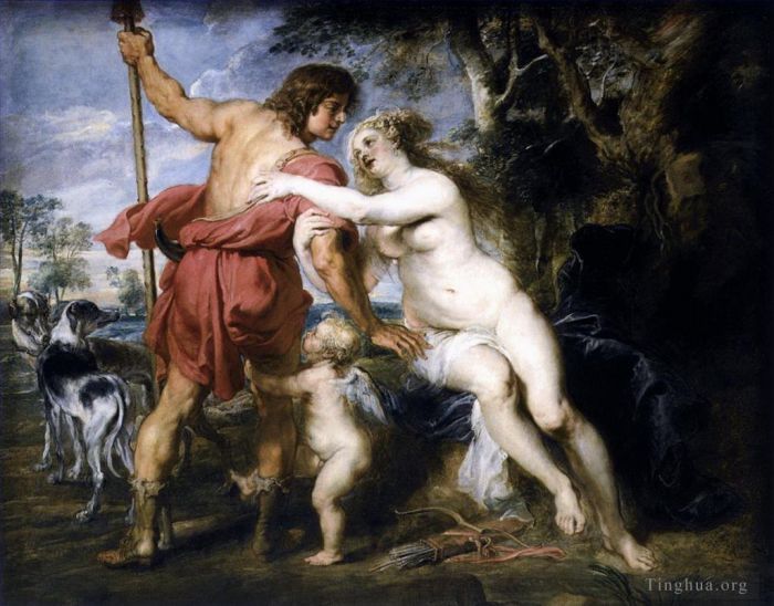 彼得·保罗·鲁本斯 的油画作品 -  《维纳斯与阿多尼斯》