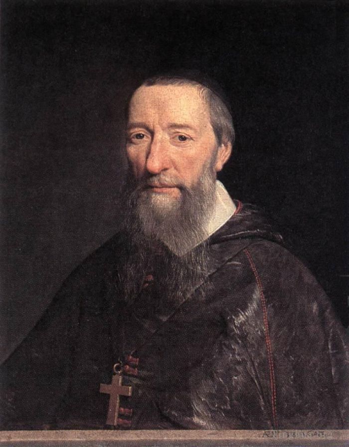 菲利普·德·尚帕涅 的油画作品 -  《让·皮埃尔·加缪主教的肖像》