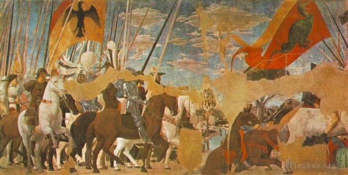 皮耶罗·德拉·弗朗西斯卡 的各类绘画作品 -  《君士坦丁与马克森提乌斯之战》