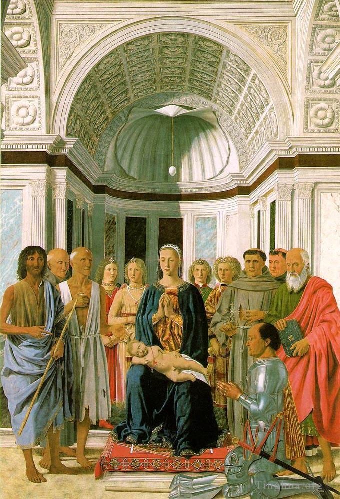 皮耶罗·德拉·弗朗西斯卡 的各类绘画作品 -  《麦当娜和孩子与圣徒》