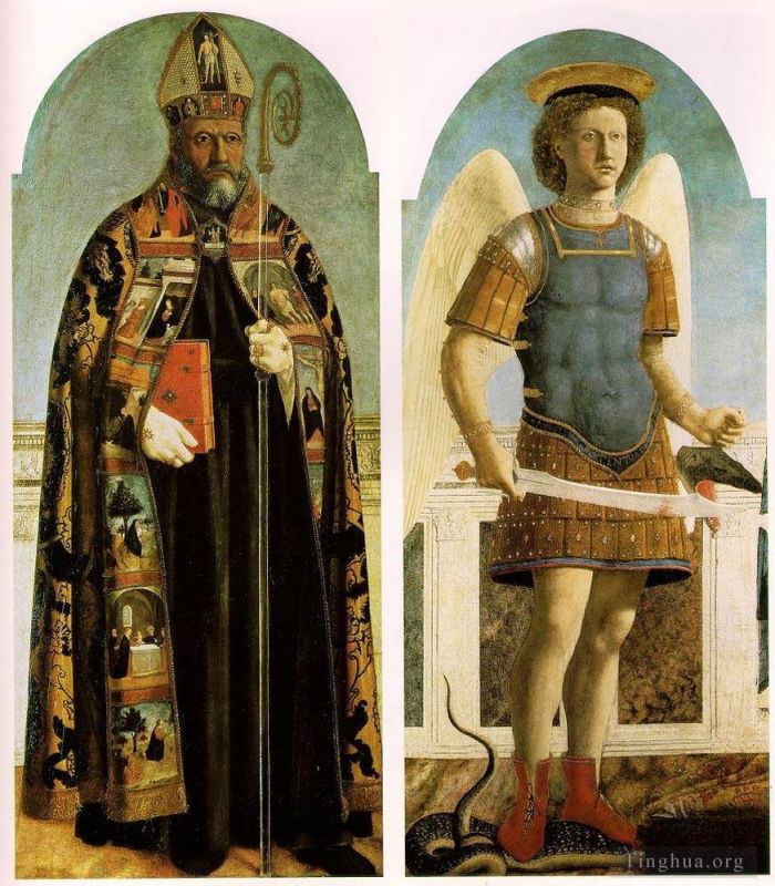 皮耶罗·德拉·弗朗西斯卡 的各类绘画作品 -  《圣奥古斯丁多联画》
